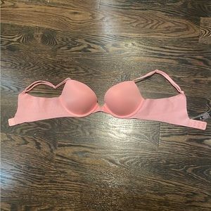 Pink push-up bra.